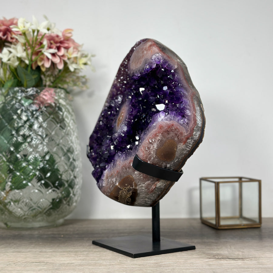 Beautiful Large Amethyst &amp; Pink Jasper Specimen - MWS1234