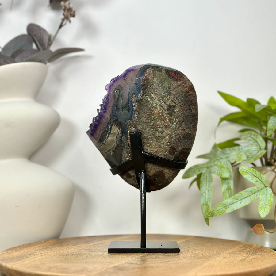 Natural Uruguayan Amethyst Geode on Stand - MWS3097