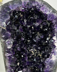 Natural Large Amethyst Geode with Shinny Crystals on Metal Stand - MWS2821