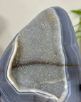 Blue Agate Geode with Rainbow Quartz Druzy Geode - MWS3328