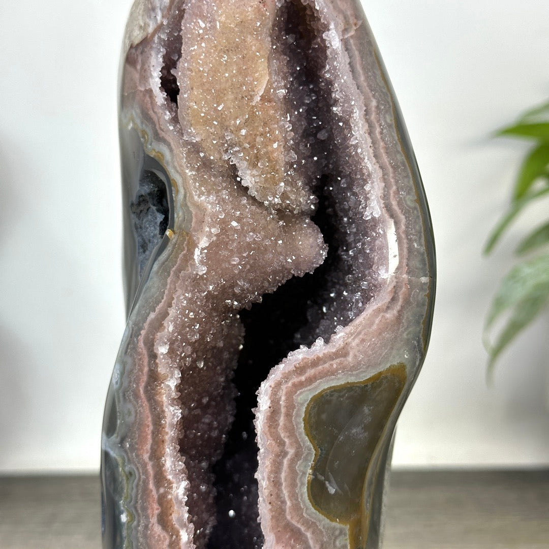 Uruguayan Blue Agate &amp; Green Quartz Statement Piece for Home Decor - CBP1400