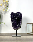 Deep Purple Amethyst Stalactite Formation on Metal Stand - MWS2729