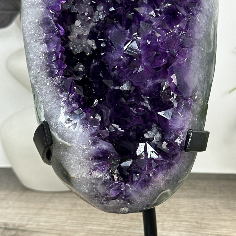 Uruguayan Amethyst Geode on Metal Stand - MWS3084