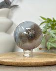 Amethyst & Banded Agate Sphere Geode with Crystal Formation - SPH0184