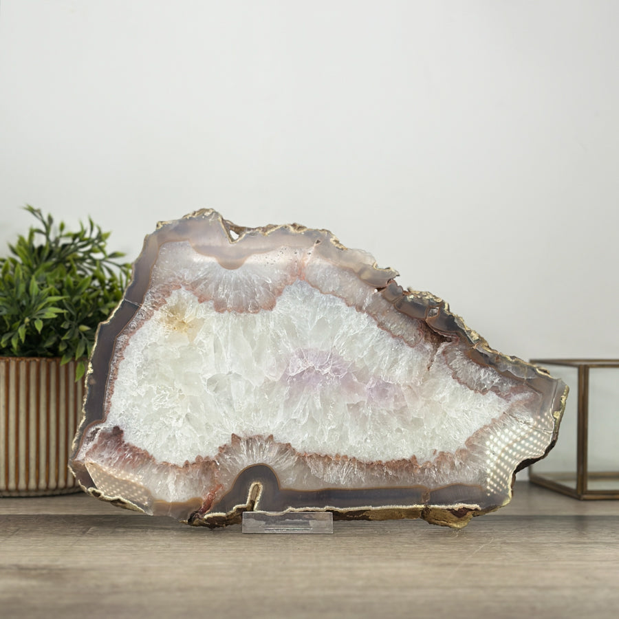 Natural Quartz Stone Slice tray for Home Decor - SLC0011