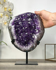 Natural Uruguayan Amethyst Geode on Metal Stand - MWS2744