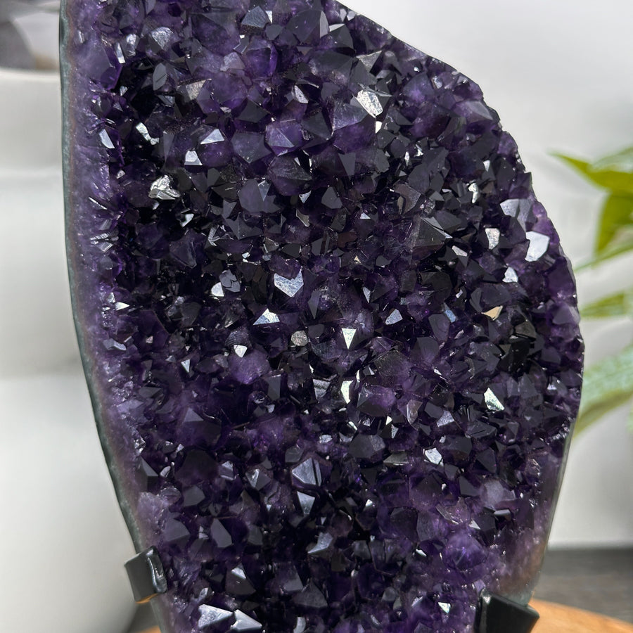 Unique Natural Amethyst Crystal Cluster on Stand - MWS3063