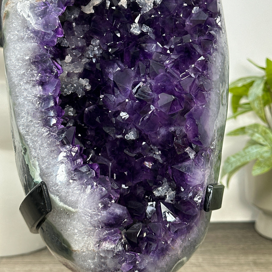 Uruguayan Amethyst Geode on Metal Stand - MWS3084