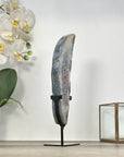 Amethyst & Quartz Geode Slice on Metal Stand - MWS2925