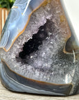 Blue agate & Quartz Stone Flame Carving - FST0164