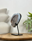 Blue Agate & Quartz Druzy Stone Heart - HST0350