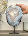 Agate Slice with Blue Banding - Home Decor Display Specimen - MWS2658
