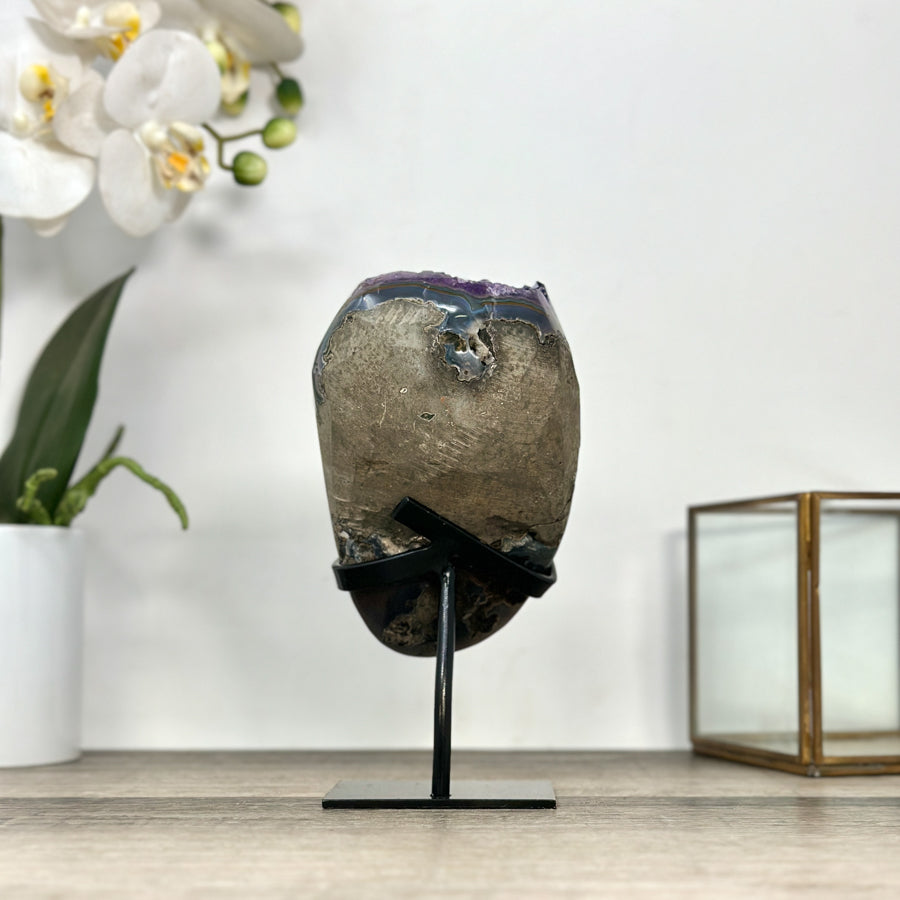 Deep Purple Amethyst Stone cluster on Stand - MWS2859