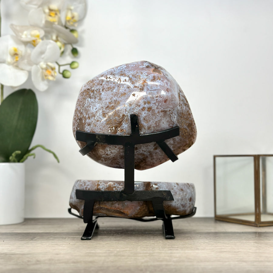 Natural amethyst Jewelry Box on Metal Stand - MWS2978
