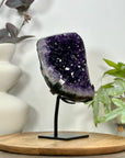Natural Top Grade Amethyst Cluster on Metal Stand for Home Decor - MWS3108