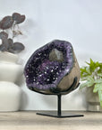Natural Amethyst Geode with Calcite Crystal Specimen - MWS3088