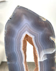 Natural Blue Banded agate & Quartz Druzy Crystal Portal - MWS3250