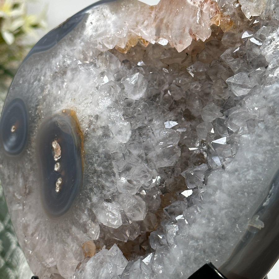 Large Quartz &amp; Agate Stone Heart - HST0223