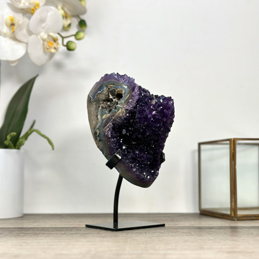 Deep Purple Amethyst Stone cluster on Stand - MWS2859