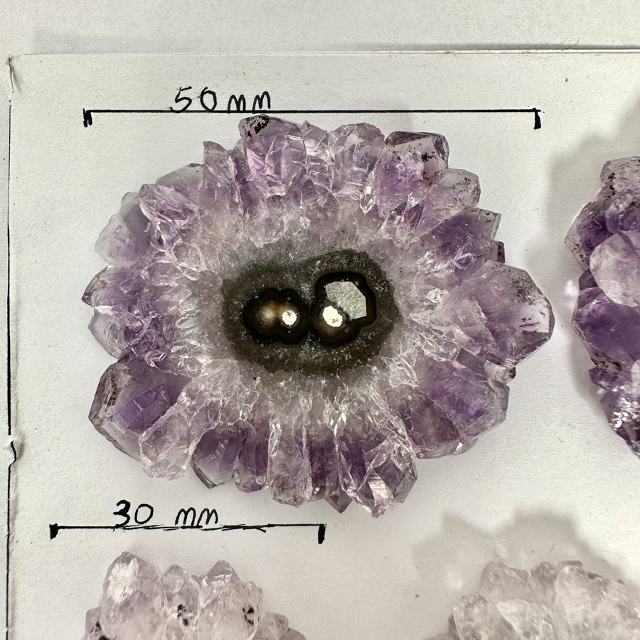 Unique Amethyst Stalactite Slices Set - Natural Crystal for Handmade Jewelry - STS0082