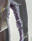 Amethyst & Agate Slice on Stand – Home Decor Crystal Display Specimen - MWS2673