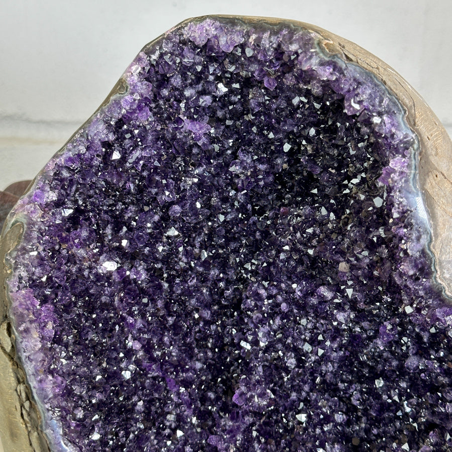 Huge XL Natural Amethyst Geode on Metal Stand - MWS3145