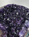 Deep Purple Amethyst Geode With Agate Shell on Metal Stand - MWS2742