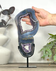 Unique Natural Uruguayan Amethyst & Agate Slice Portal - MWS3249