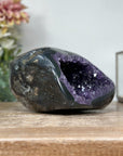 Natural Amethyst & Agate Stone Geode with polished Shell - STGE0001