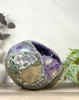 Huge A Grade Amethyst Geode with unique Calcite Crystal Formation - STGE0055