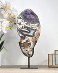 Unique Natural Combination of Blue Agate, Amethyst & Jasper Crystal, Stand Inlcuded - MWS2330