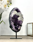 Amethyst Geode with Deep Purple Crystals and Calcite Formation - MWS2853