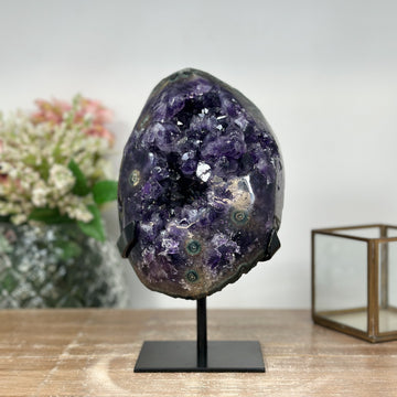 Premium Quality Natural Amethyst Cluster: Deep Purple & Shiny Crystals, Purifying Energy and Beauty - MWS0790