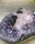 Stunning Natural Amethyst Cluster with Collection Grade Calcite & Hematite Formation - CBP1414