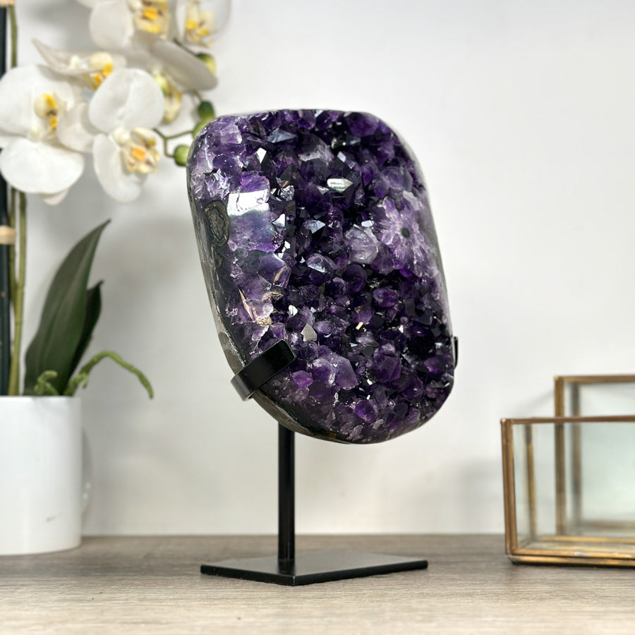 Top Grade Uruguayan Amethyst Crystal Cluster on Stand - MWS2391