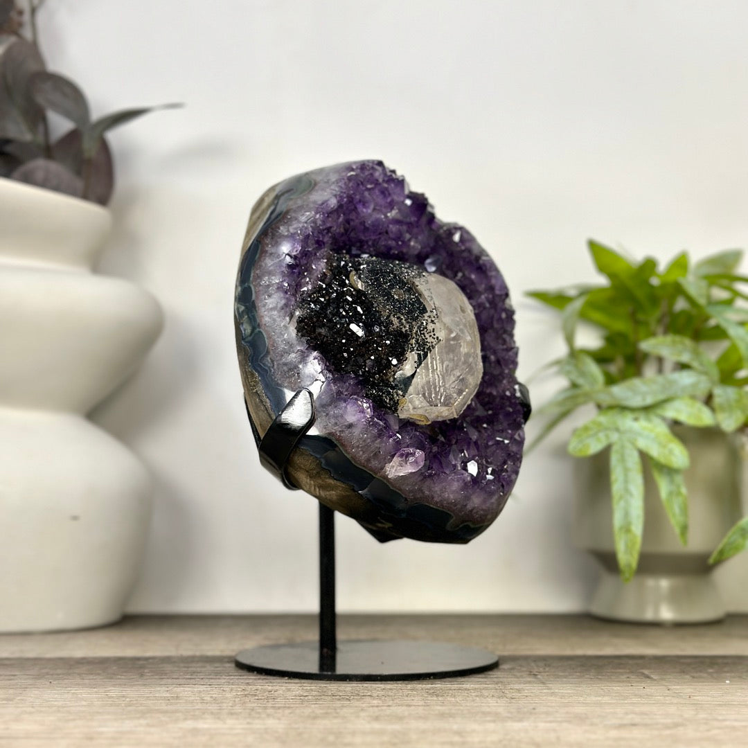 Unqiue Amethyst Cluster with Collection Grade Calcite inclusion - MWS3356