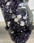 Natural Amethyst with Calcite Inclusions on Metal Stand - MWS2489