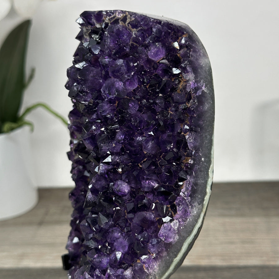 Deep Purple Amethyst Cluster on Metal Stand - MWS2781