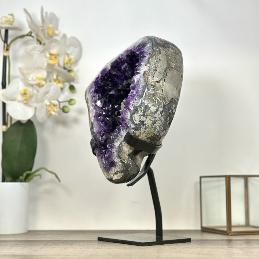 Large Top Grade Amethyst Geode with Calcite Crystal Inclusion - MWS2963