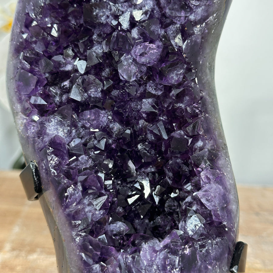 AAA Grade Natural Amethyst Cluster with Metal Stand - MWS1878
