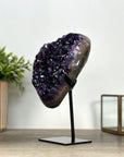 Top Grade Natural Amethyst Crystal Cluster on Metal Stand – Deep Purple Specimen from Uruguay - MWS2412