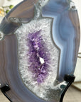 Agate Geode Slice with Amethyst Center - MWS2917