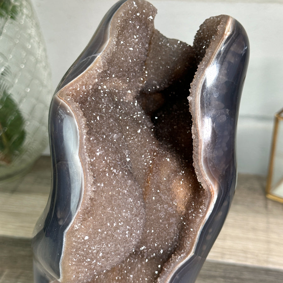 Large Natural Uruguayan Agate Geode Statement Piece - CBP1254