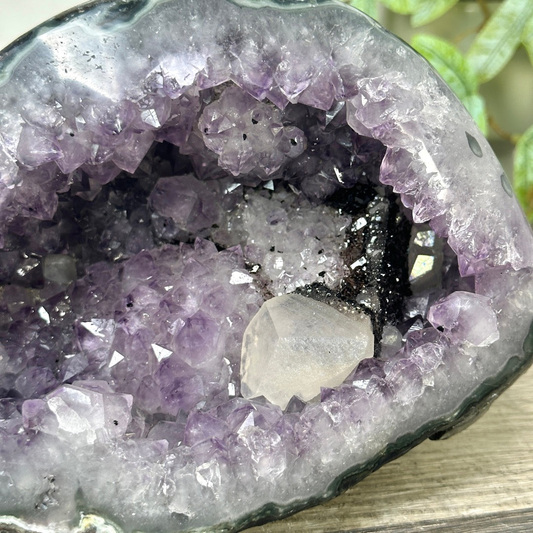 Natural Amethyst Geode with Calcite Crystal Foramtion - STGE0043