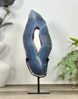 Blue Banded Agate & Amethyst Geode Slice Portal - MWS3247