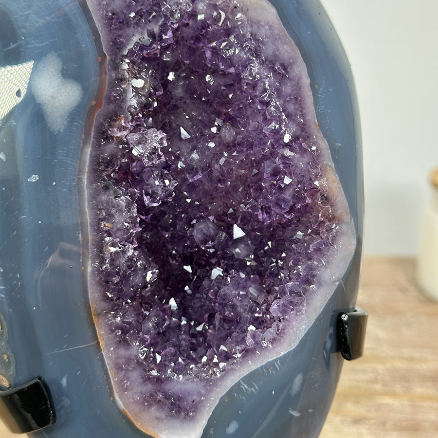 Stunning Blue Agate &amp; Amethyst Geode - MWS1521