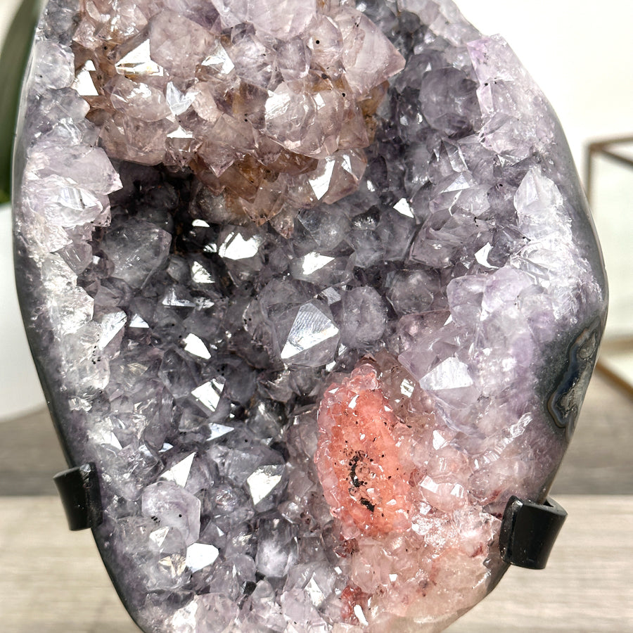 Amethyst Crystal Cluster with Pink Highlights Crystals - MWS2608