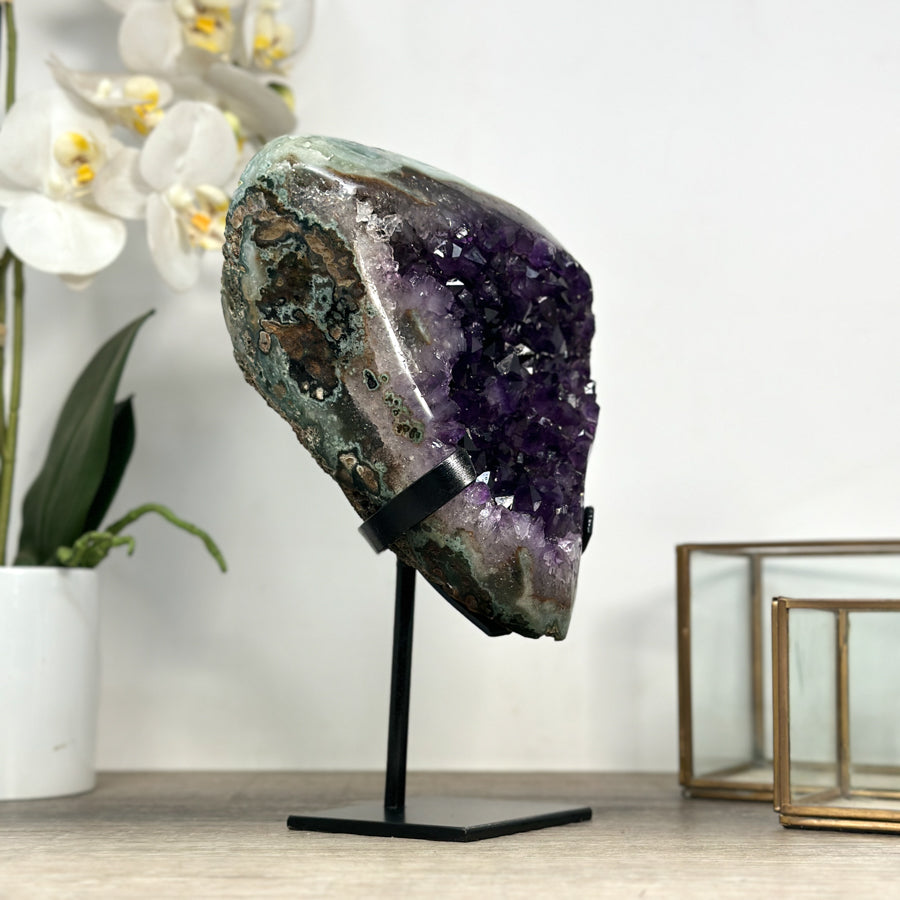 Natural Amethyst Cluster with Green Jasper Matrix - MWS2306