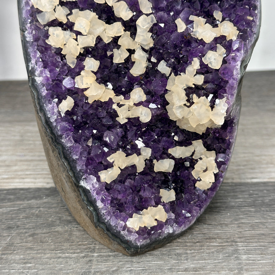 A Grade Uruguayan Amethyst Stone with Calcite inclusions - CBP1285