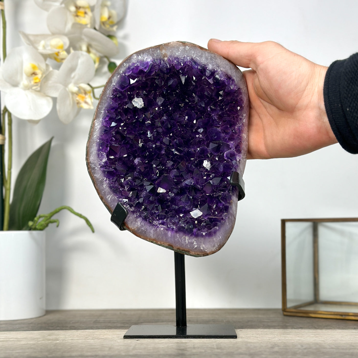 Uruguayan Amethyst Geode with Deep Purple Crystals for Home Decor - MWS2684